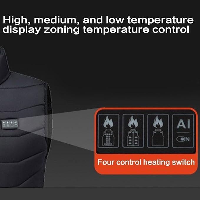 Verwarmbaar Bodywarmer Vest USB Oplaadbaar Meerzone Gewatteerd Unisex Winterkledij Outdoorwear Thermisch Comfortabel | Sulvida