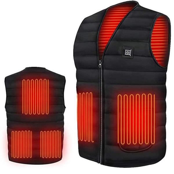 Verwarmingsvest met 3 Warmtestanden Wasbaar Carbon Fiber Heating Vest Elektrisch Verwarmd Bodywarmer | Sulvida