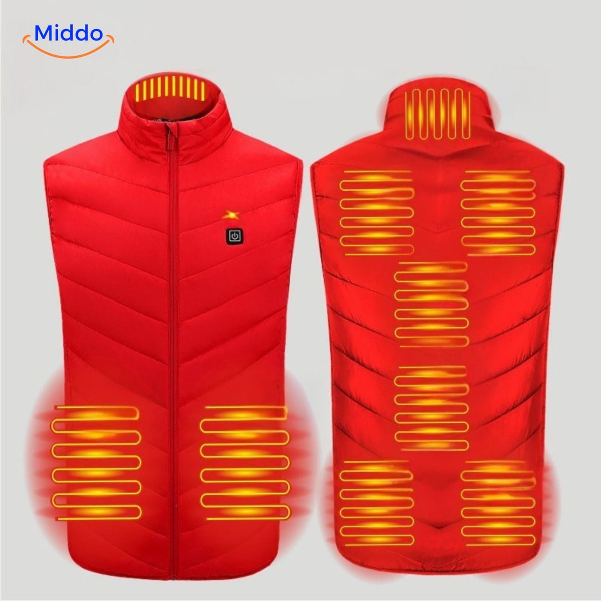 Verwarmingsvest met USB-bediening 4-21 verwarmingszones zwart blauw rood camouflage heren winter bodywarmer | Sulvida