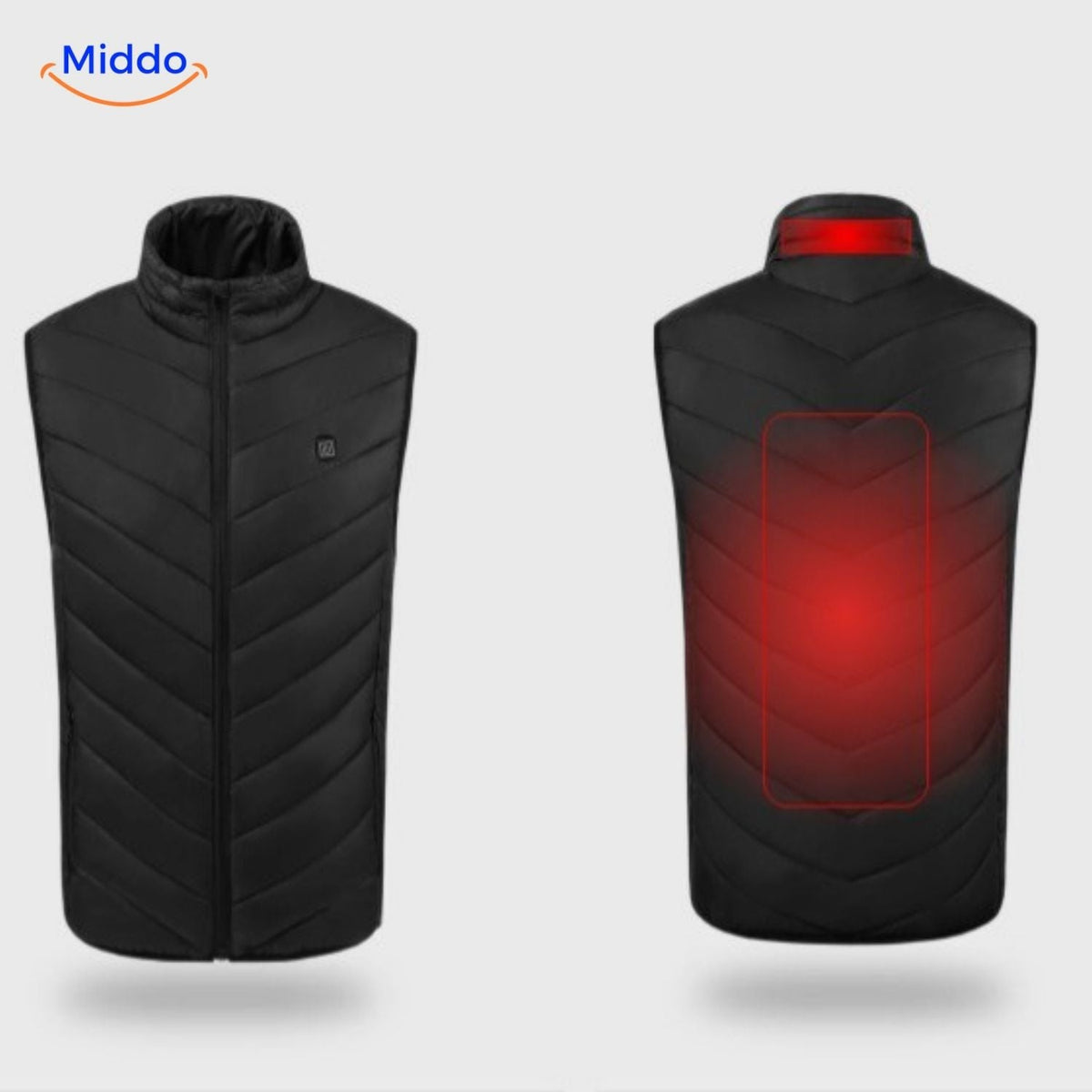 Verwarmingsvest met USB-bediening 4-21 verwarmingszones zwart blauw rood camouflage heren winter bodywarmer | Sulvida