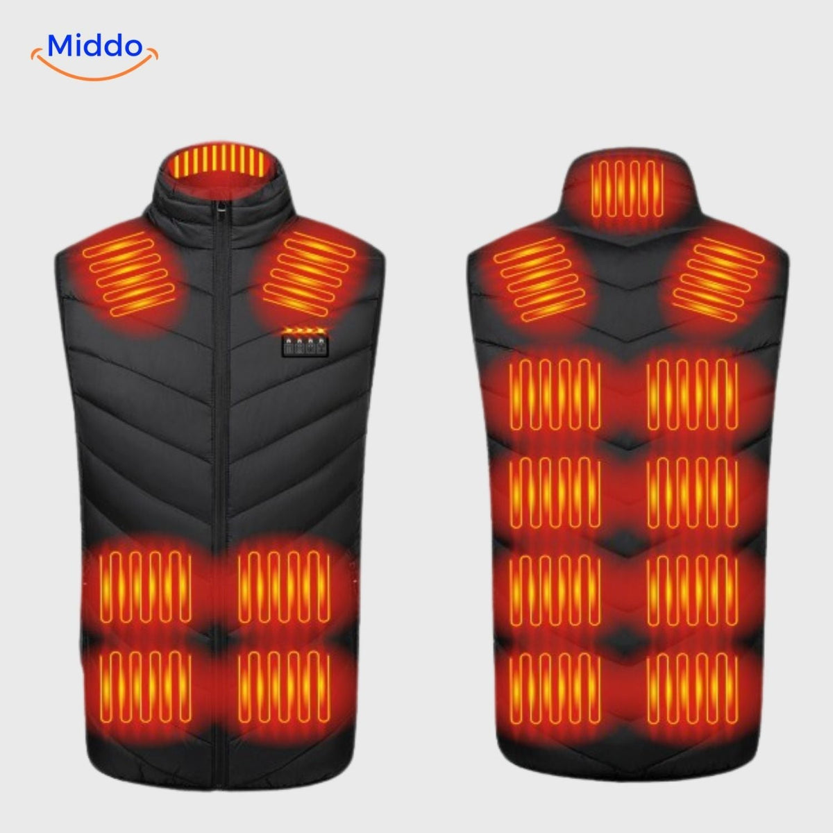 Verwarmingsvest met USB-bediening 4-21 verwarmingszones zwart blauw rood camouflage heren winter bodywarmer | Sulvida