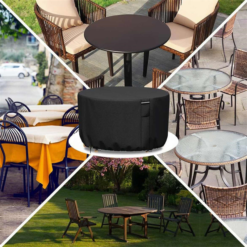 Weerbestendige Ronde Tuinmeubelhoes met Ventilatie-opening Zwart Grijs Groen 102-300cm Tuintafelhoes | Sulvida