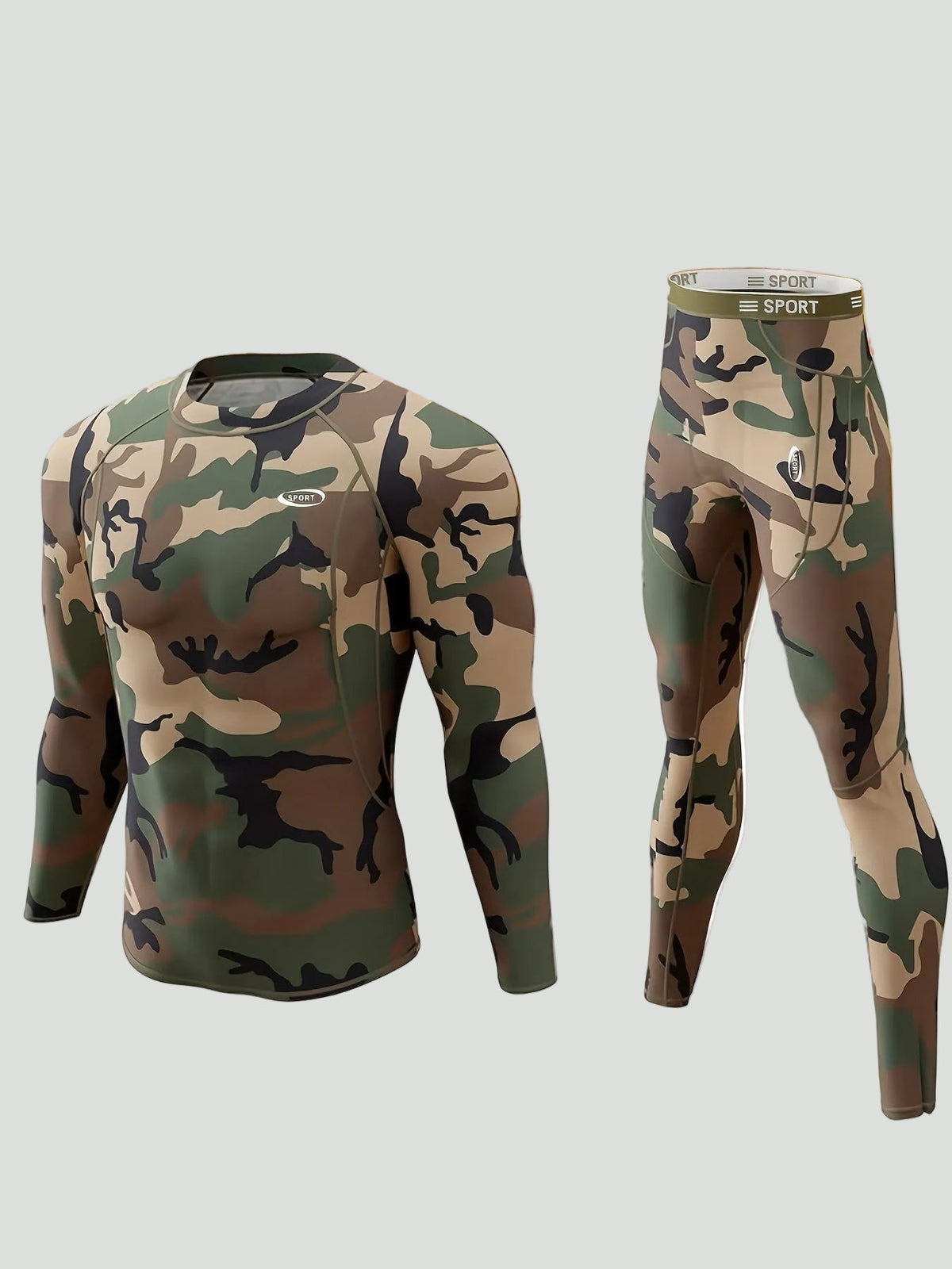 Thermische Herenset Fleece Lange Mouw met Lange Broek Slim Fit Rekbaar Ondergoed voor Sport & Outdoor | Sulvida