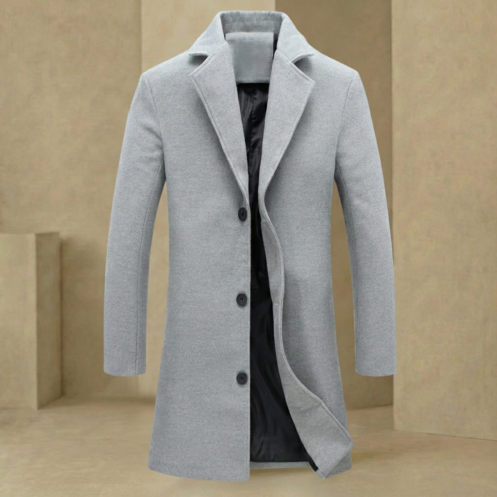 Herenjas Wintermantel Wollen Overjas Premium Staande Kraag Zakken Regular Fit Business Stijlvol Warm | Sulvida