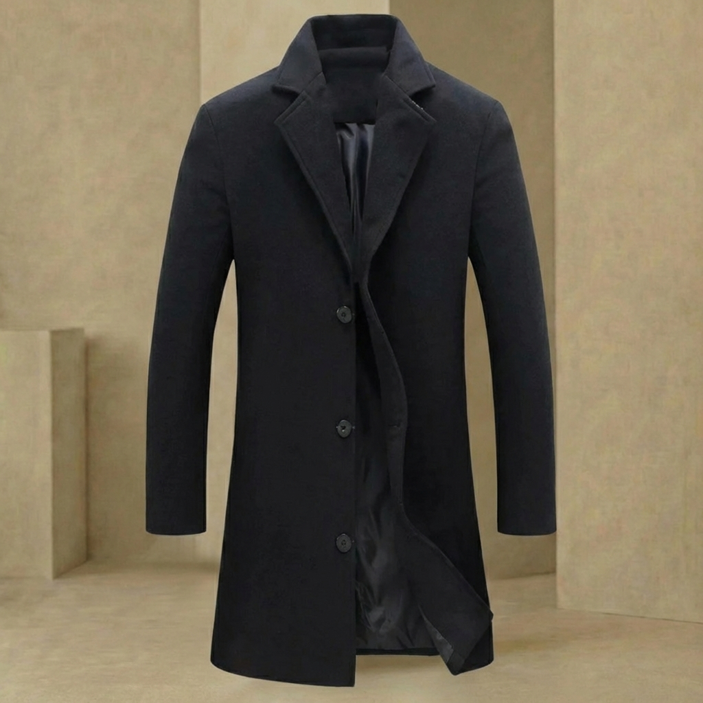 Herenjas Wintermantel Wollen Overjas Premium Staande Kraag Zakken Regular Fit Business Stijlvol Warm | Sulvida