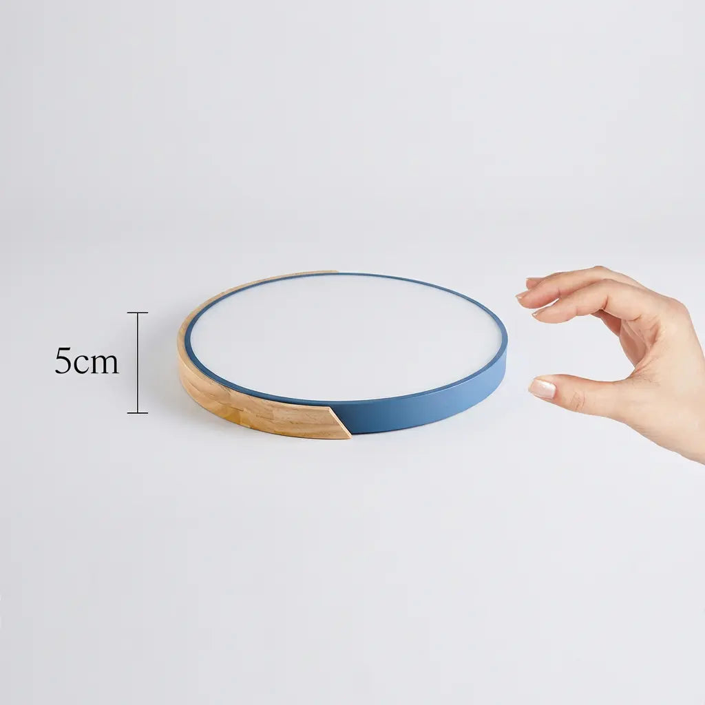 Houten plafondlamp rond met LED-verlichting voor woonkamer slaapkamer hal modern Scandinavisch design | Sulvida