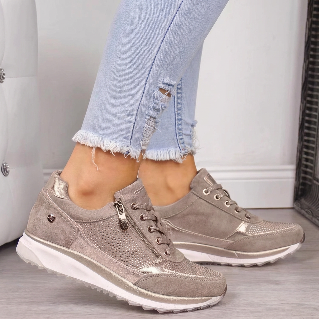 Comfortsneakers mesh met orthopedische zool en ademende materialen dames wandelschoenen sportief casual | Sulvida