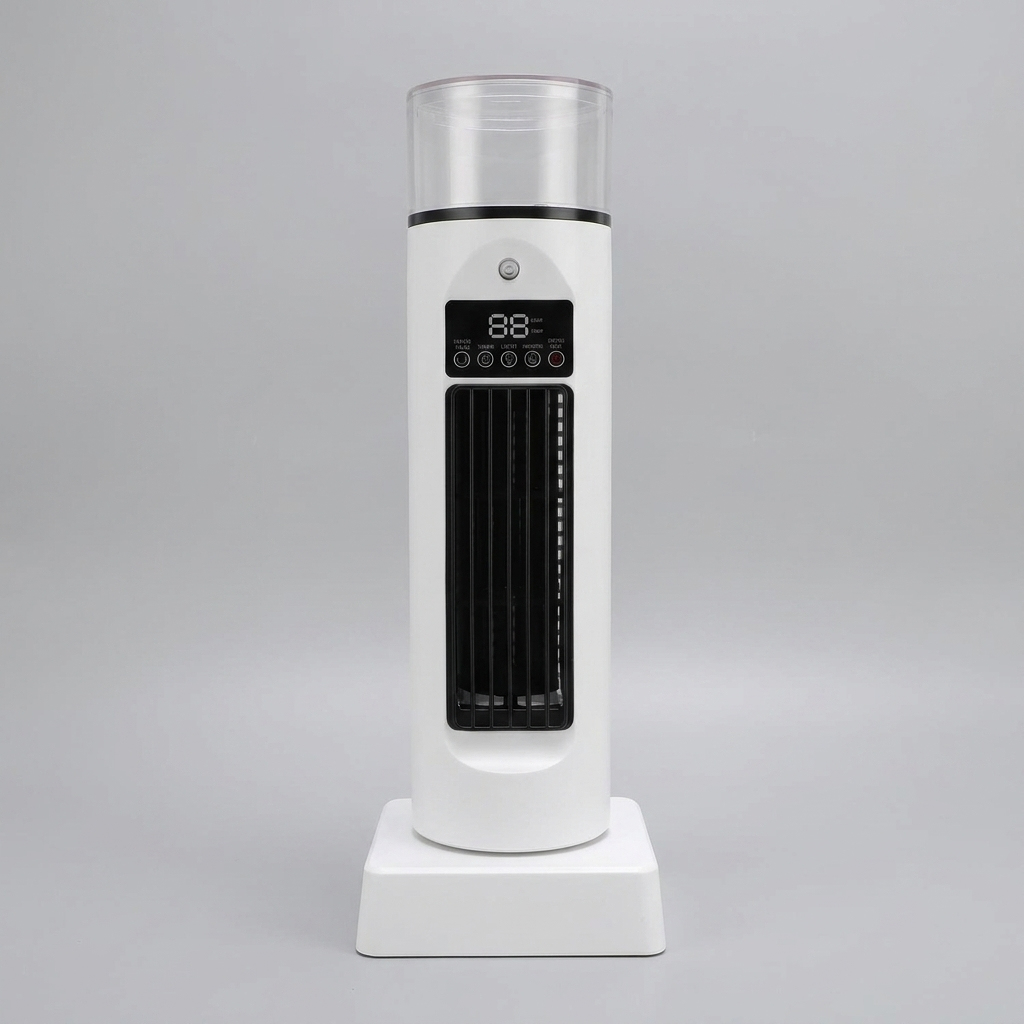 Compacte bureauventilator met luchtbevochtiger USB aangedreven 6 snelheden 110° luchtverdeling timer | Sulvida