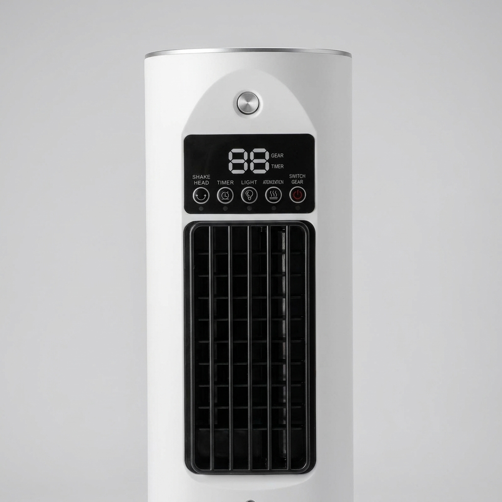 Compacte bureauventilator met luchtbevochtiger USB aangedreven 6 snelheden 110° luchtverdeling timer | Sulvida