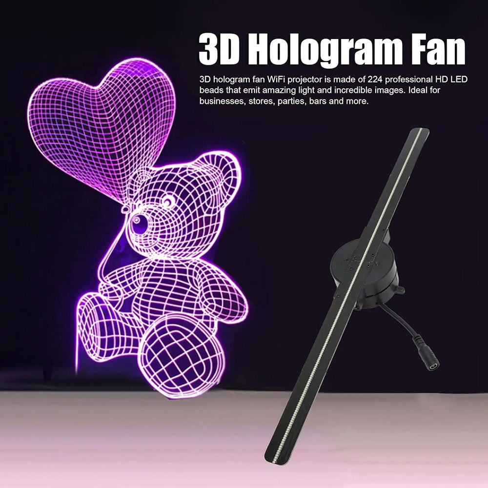 Ventilateur d’affichage holographique 3D avec image flottante, commande sans fil et projection HD pour un contenu spectaculaire | Sulvida