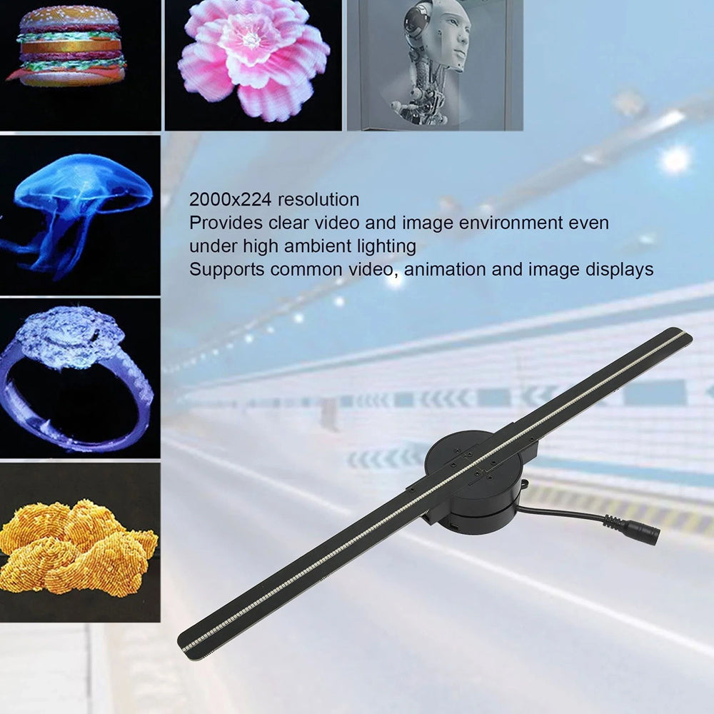 Ventilateur d’affichage holographique 3D avec image flottante, commande sans fil et projection HD pour un contenu spectaculaire | Sulvida