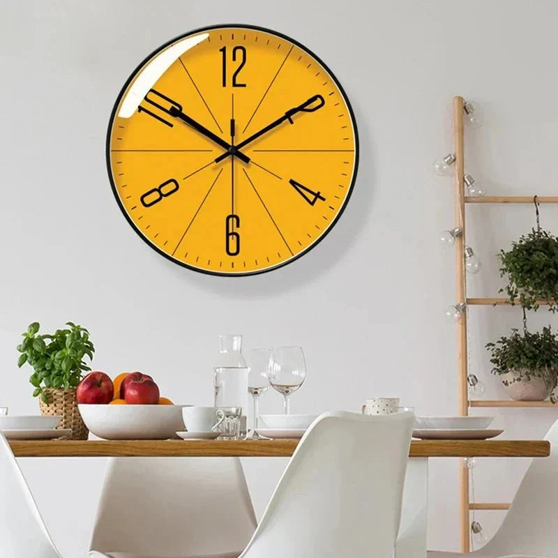 Horloge murale silencieuse au design scandinave 25-35cm Noir Blanc Or Salon Chambre Bureau Cuisine Couloir Moderne | Sulvida
