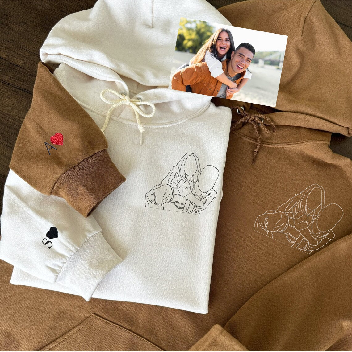 Gepersonaliseerde foto-sweater met borduurdraad – Uniek portret op T-shirt hoodie sweatshirt voor herdenkingen | Sulvida