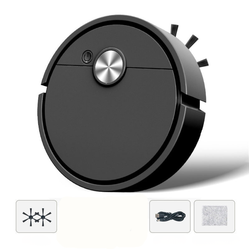 Compacte 3-in-1 Robotstofzuiger USB Oplaadbaar Vegen Zuigen Dweilen Harde Vloeren Automatisch Slim Schoonmaken | Sulvida