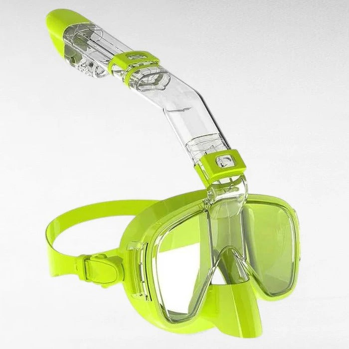 Snorkelmasker Volledig Gezicht Droog Systeem Anti-Lek Zwemmen Duiken Panoramisch 180° Helder Onderwaterzicht | Sulvida