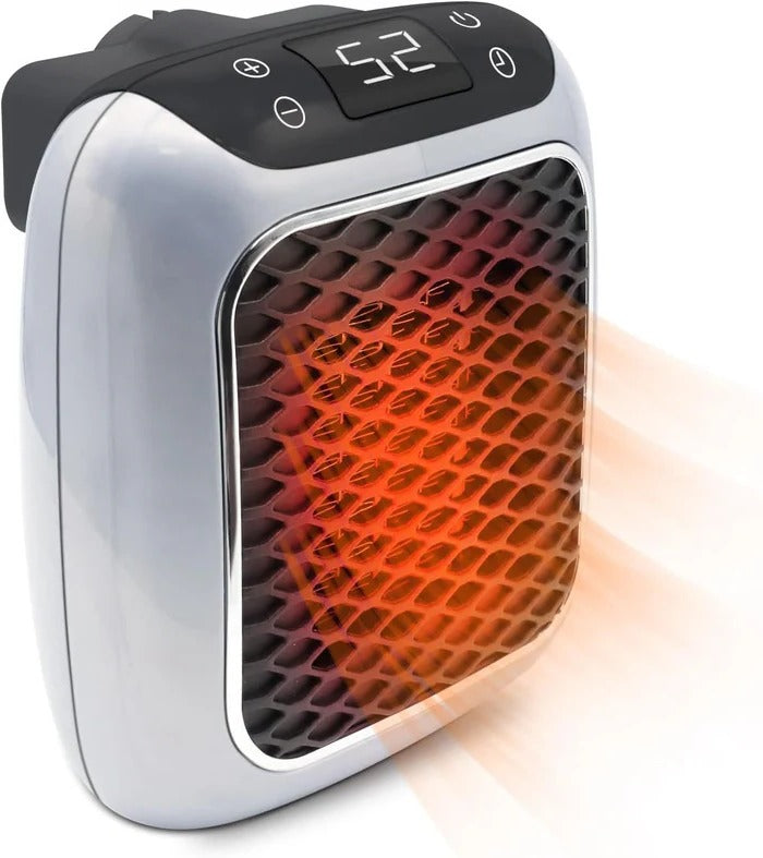 Compacte Elektrische Kachel 800W met LED-Display en Timer Grijs Groen Blauw Verwarming Slaapkamer Kantoor | Sulvida