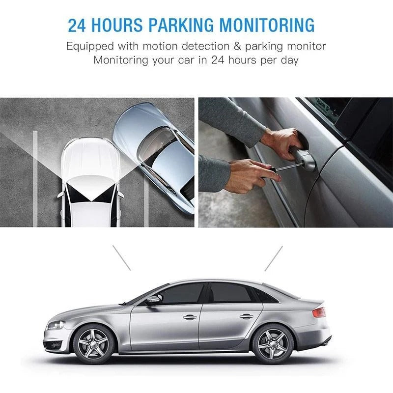 Full HD Dashcam voor- en achter 1080P met 4-inch LCD-scherm en G-sensor incl. bevestigingsmaterialen | Sulvida