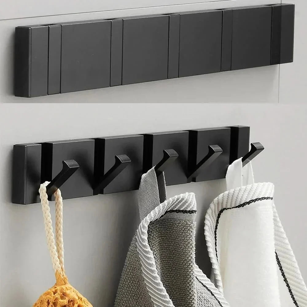 Inklapbare Wandhaak Aluminium Zwart Goud Ruimtebesparend Hal Gang Badkamer Keuken Opbergen Handdoek Jas | Sulvida