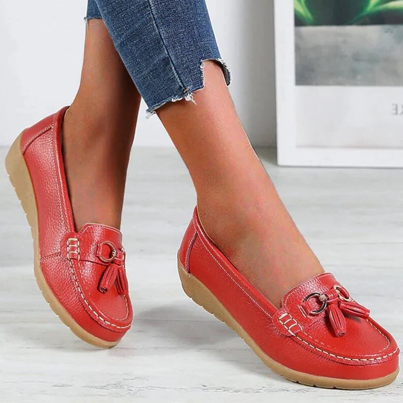 Orthopedische Instappers Dames Comfortabel Ergonomisch Leer Loafers Steunzolen Stijlvol Tijdloos Elegante Schoenen voor Kantoor Vrije Tijd en Elke Dag | Sulvida