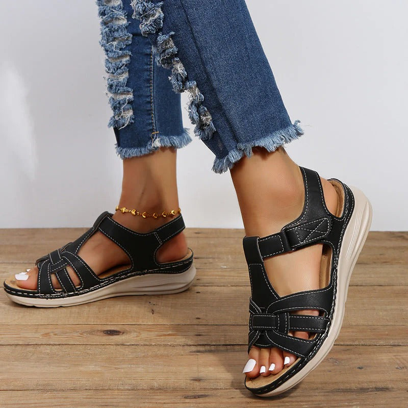 Dames Orthopedische Klittenband Sandalen – Comfortabele Voetondersteuning met Verstelbare Pasvorm voor Dagelijks Gebruik en Gezonde Voeten | Sulvida