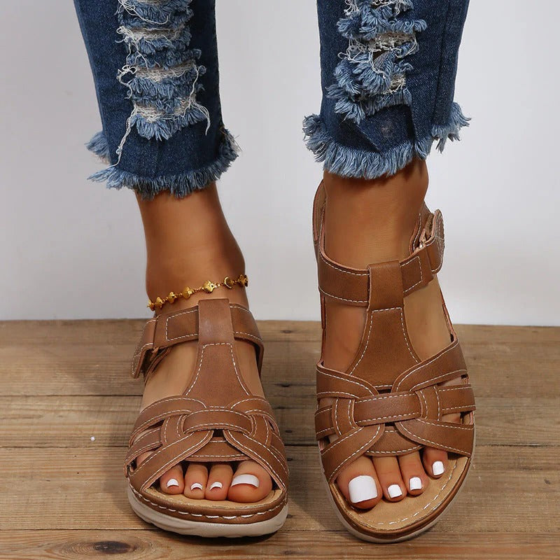 Dames Orthopedische Klittenband Sandalen – Comfortabele Voetondersteuning met Verstelbare Pasvorm voor Dagelijks Gebruik en Gezonde Voeten | Sulvida