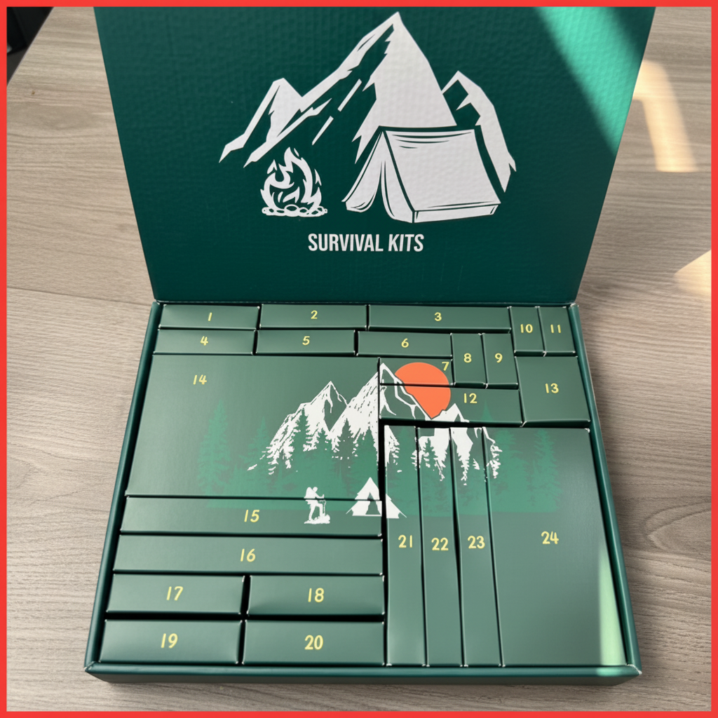 Outdoor Adventskalender met 24 Gereedschappen – Kampeer Wandel Survival Tools voor Avontuurlijke December | Sulvida