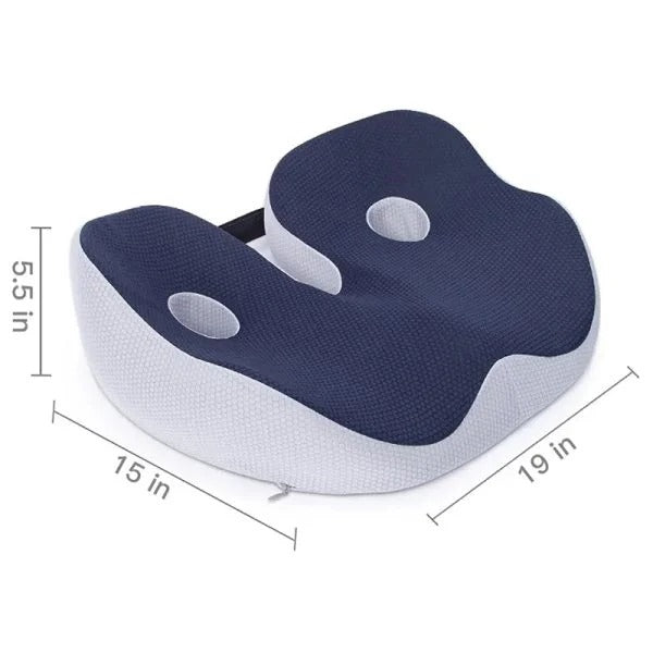 Ergonomisch Zitkussen Memory Foam Stuitbeen Ontlasting voor Bureaustoel Auto Rolstoel met Verstelbare Band | Sulvida