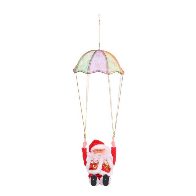 Klimmende Kerstman Decoratie met Ladder Lichtjes Geluid Batterij Kerst Animatie Bewegend Figuur Feestdagen | Sulvida
