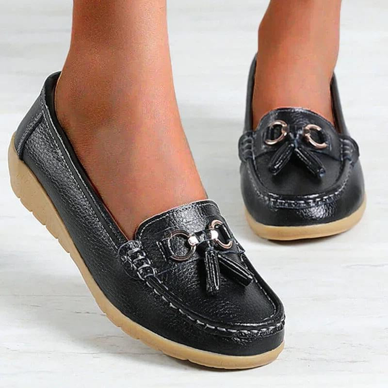 Orthopedische Instappers Dames Comfortabel Ergonomisch Leer Loafers Steunzolen Stijlvol Tijdloos Elegante Schoenen voor Kantoor Vrije Tijd en Elke Dag | Sulvida