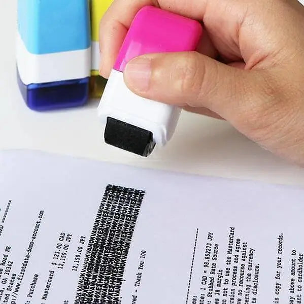 Privacystempel Identiteitsbescherming Roller Gegevens Afschermen Documenten Beveiligen Thuiskantoor Veilig | Sulvida