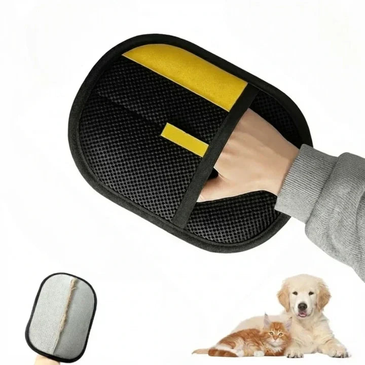 Huisdierenvachtverzorgingshandschoen voor effectieve haarverzameling bij honden en katten - dubbelzijdige verzorgingshandschoen met flexibel design | Sulvida