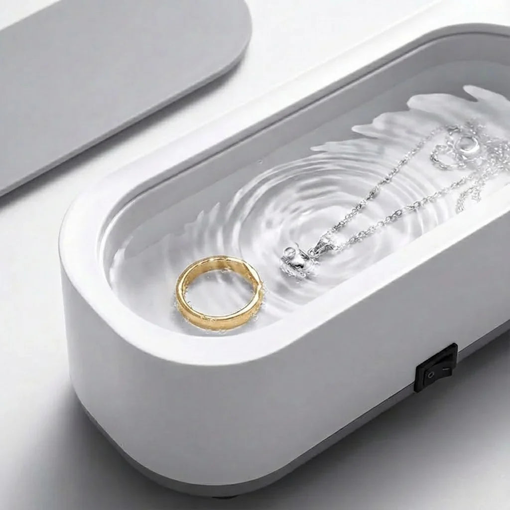 Ultrasone Reinigingsmachine voor Sieraden Brillen Make-upkwasten 420ml Zilver Professionele Sieradenreiniger | Sulvida