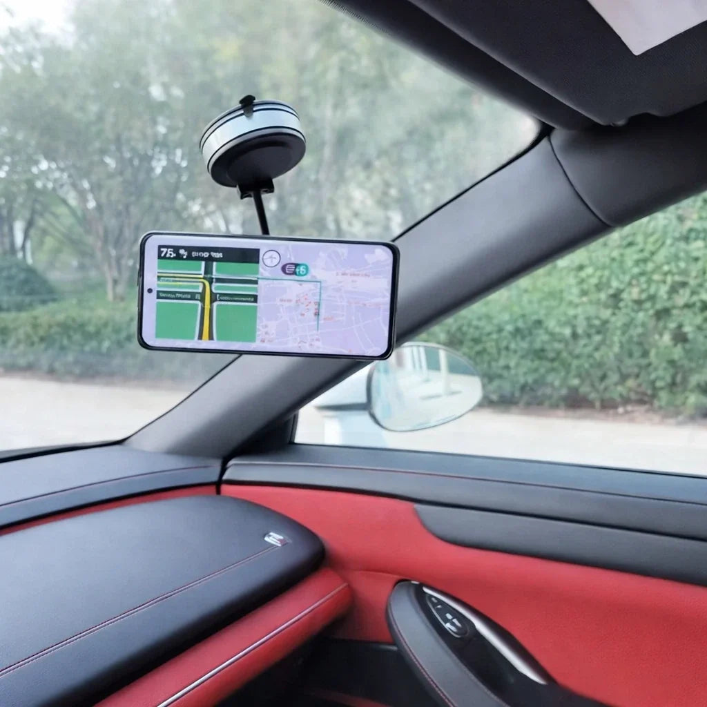 Magnetische Telefoonhouder met Vacuümzuigvoet — Sterke Grip en Vrije Beweging voor Veilig Handsfree Autogebruik | Sulvida