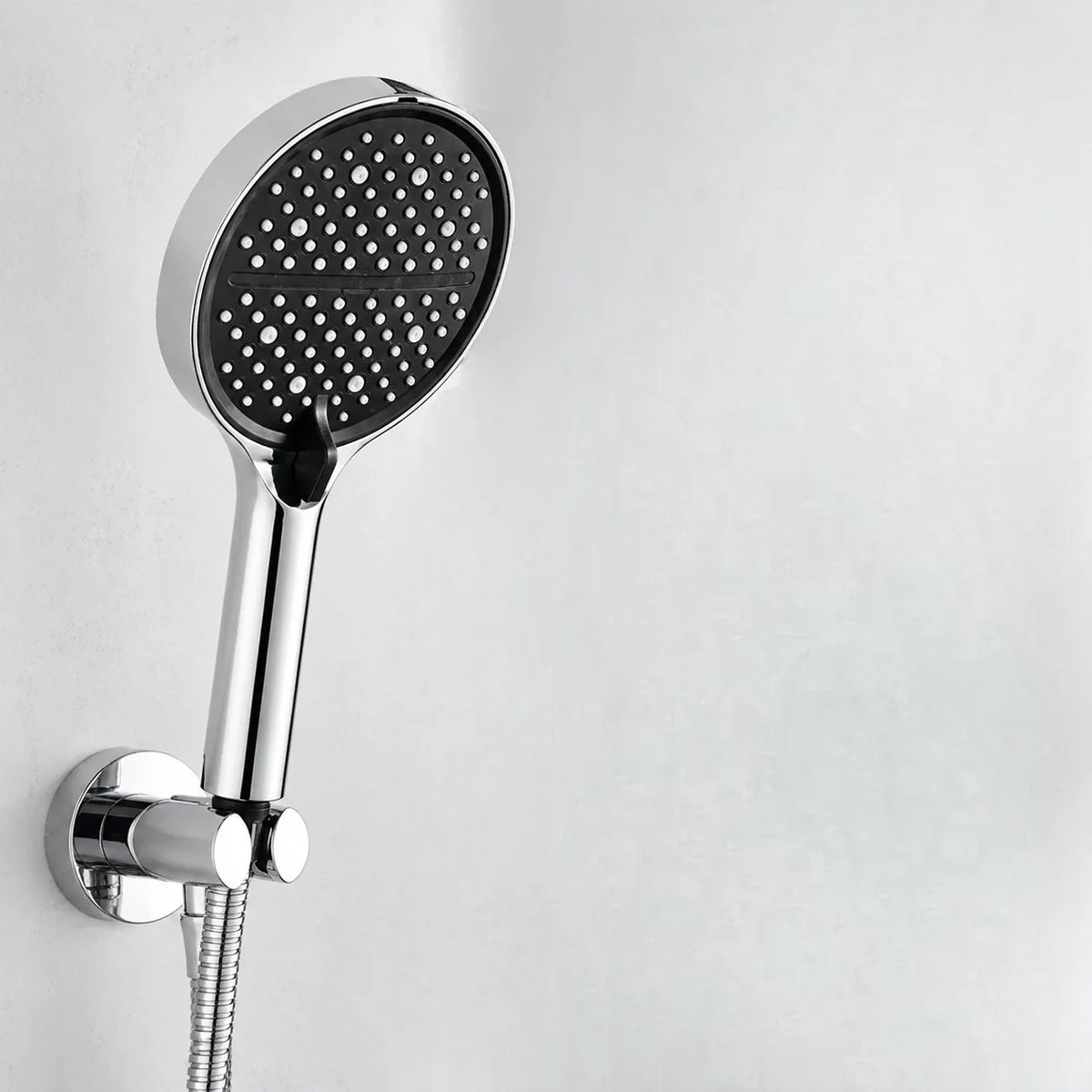 Handdouche met Zeven Standen Zwart Zilver Drukverhogend Verstelbaar Waterbesparend Douchekop Badkamer | Sulvida