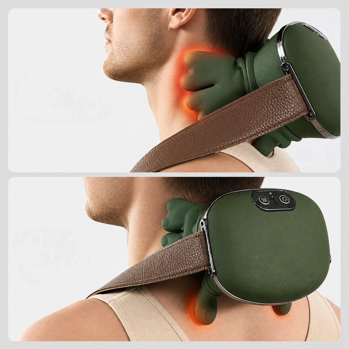 Verwarmde Nek- en Schoudermassager Elektrisch Knedend met Warmtefunctie Draagbaar Handsfree Ontspanning | Sulvida
