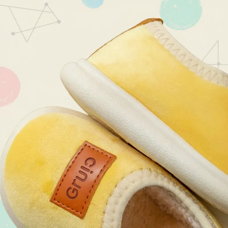 Chaussons d’hiver pour enfants doublés en polaire, avec semelle antidérapante, chauds et doux, rose, vert, marron, 12-18 mois, chaussures pour bébé | Sulvida