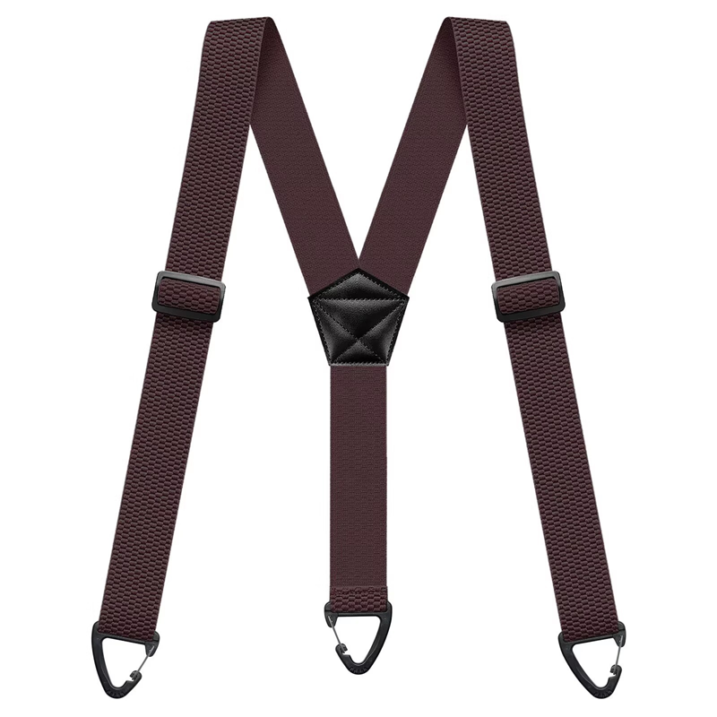Bretelles pour homme en X réglables, clips métalliques, largeur 3,5 cm, noir, blanc, bleu marine, gris foncé, kaki, marron, élégantes | Sulvida