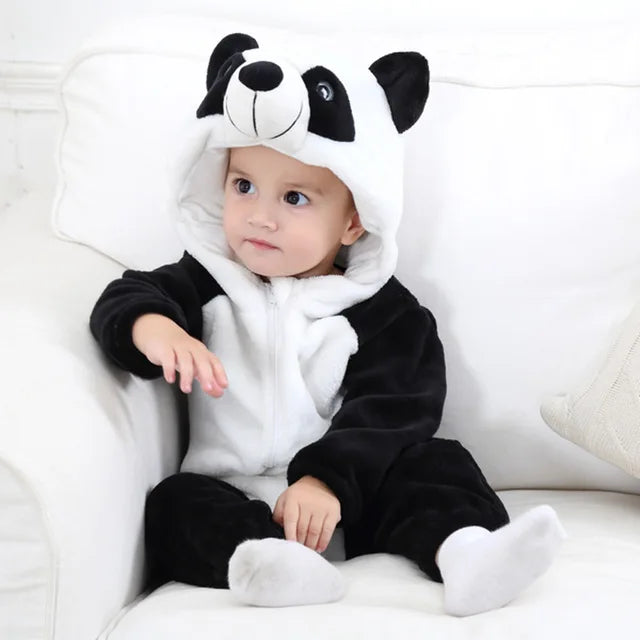 Baby Onesie met Dierencapuchon – Zachte Romper voor Kinderen – Katoen Polyester – Rits Eendelig Speelpak | Sulvida