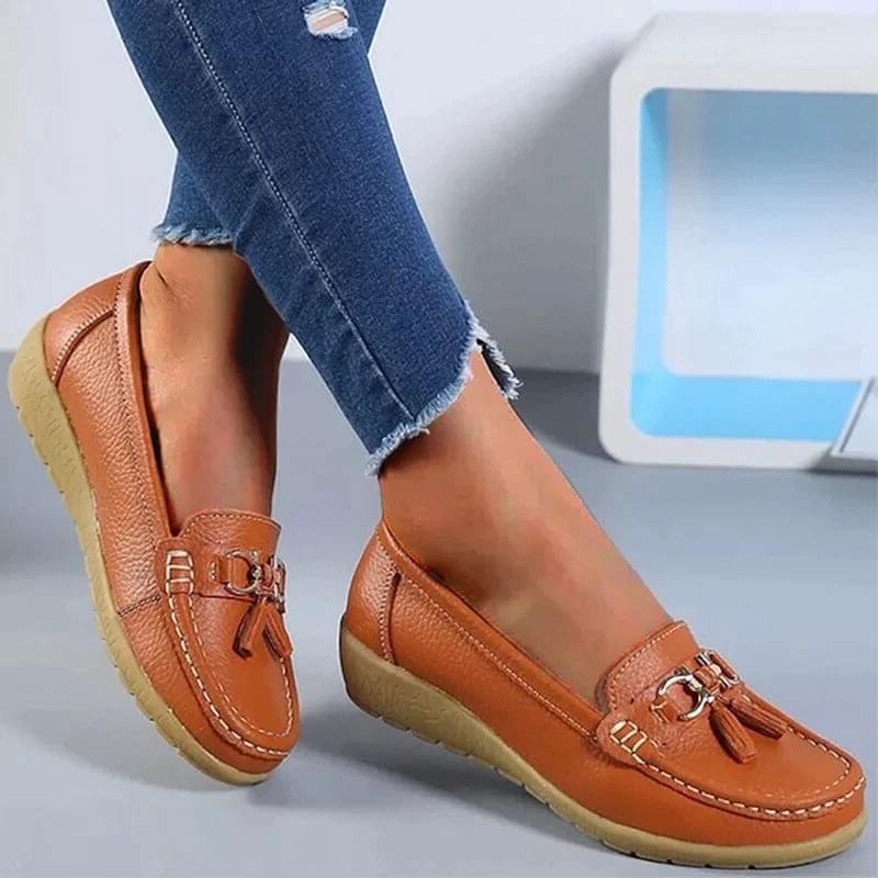 Orthopedische Instappers Dames Comfortabel Ergonomisch Leer Loafers Steunzolen Stijlvol Tijdloos Elegante Schoenen voor Kantoor Vrije Tijd en Elke Dag | Sulvida