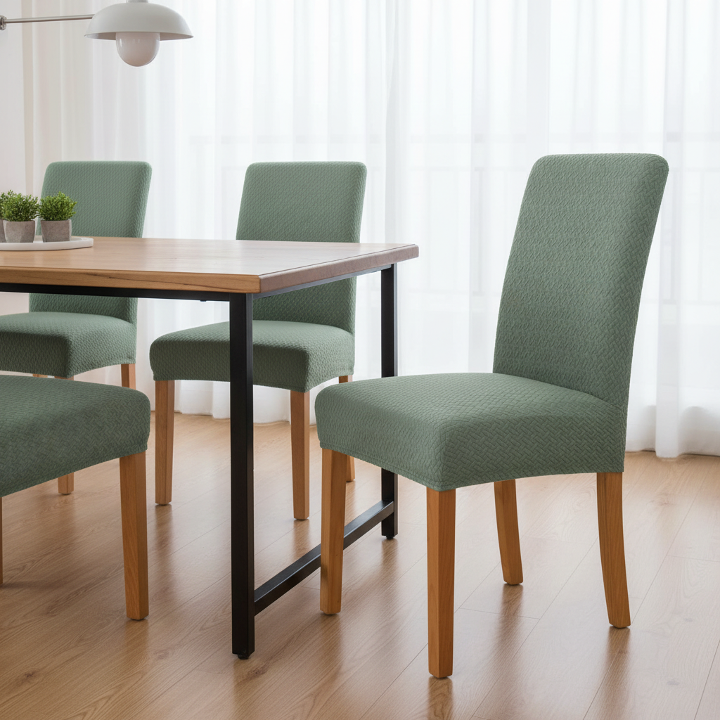 Housses de chaise en velours extensible de luxe pour chaises de salle à manger - lot de 4 ou 6 pièces - protection élégante pour chaise | Sulvida