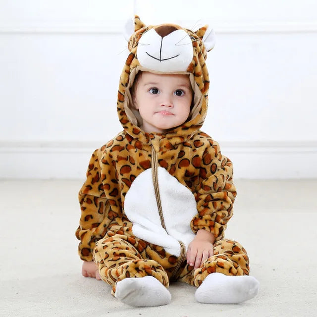 Baby Onesie met Dierencapuchon – Zachte Romper voor Kinderen – Katoen Polyester – Rits Eendelig Speelpak | Sulvida