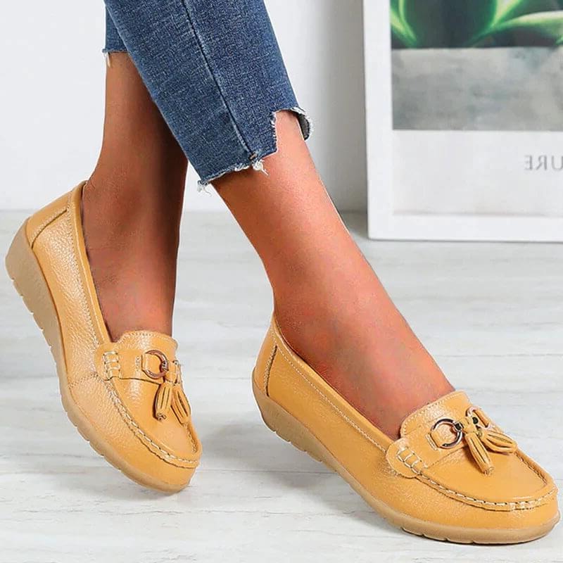 Orthopedische Instappers Dames Comfortabel Ergonomisch Leer Loafers Steunzolen Stijlvol Tijdloos Elegante Schoenen voor Kantoor Vrije Tijd en Elke Dag | Sulvida