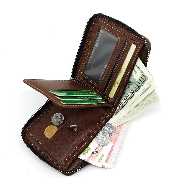 Compacte Leren Portemonnee voor Heren Lichtgewicht Kalfsleer Stijlvol Elegant Stoer Mannelijk Accessoire | Sulvida