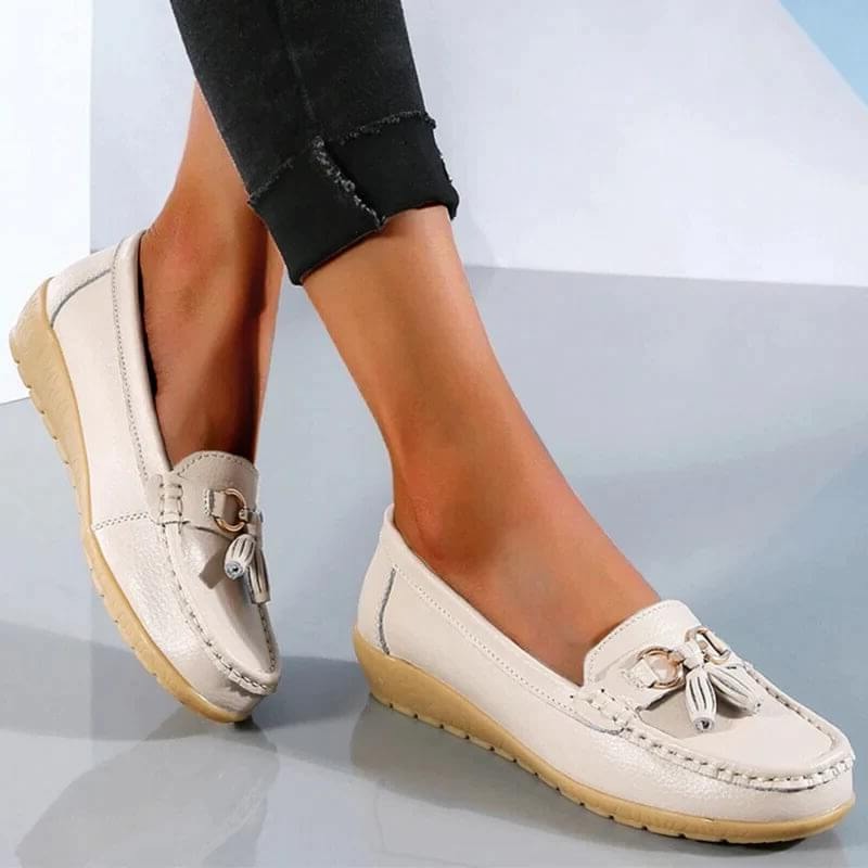 Orthopedische Instappers Dames Comfortabel Ergonomisch Leer Loafers Steunzolen Stijlvol Tijdloos Elegante Schoenen voor Kantoor Vrije Tijd en Elke Dag | Sulvida
