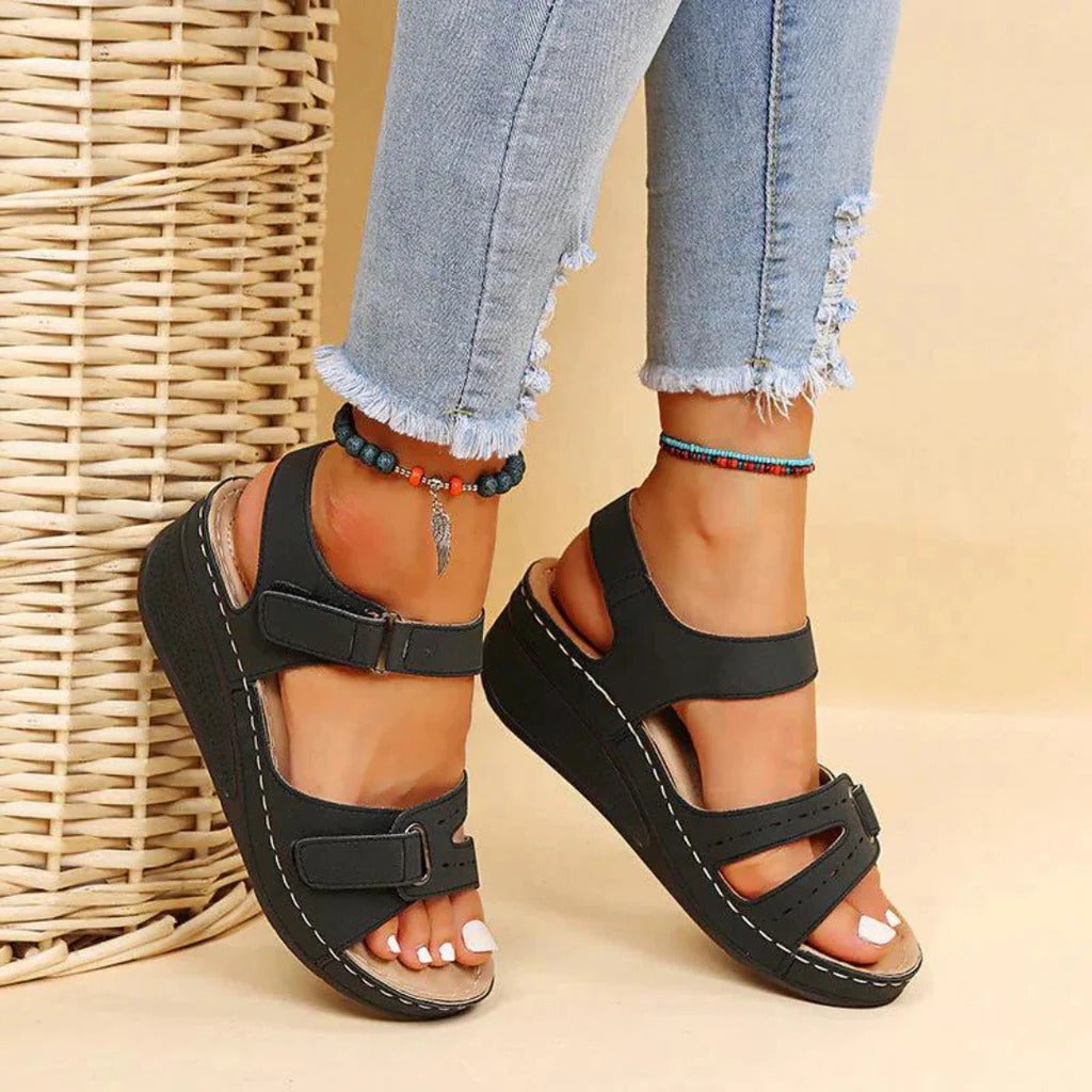 Sandales orthopédiques pour femme, confortables et offrant un bon maintien, semelle intérieure souple et ergonomique, pour la marche, l’été, décontractées et pour tous les jours | Sulvida