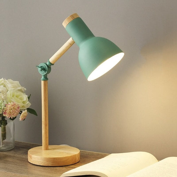 Houten design bureaulamp LED verstelbaar warm licht modern studielamp thuiskantoor leeslamp werkplek | Sulvida