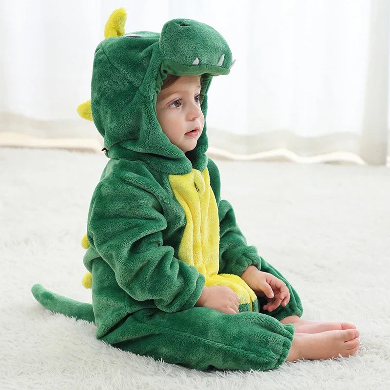 Baby Onesie met Dierencapuchon – Zachte Romper voor Kinderen – Katoen Polyester – Rits Eendelig Speelpak | Sulvida
