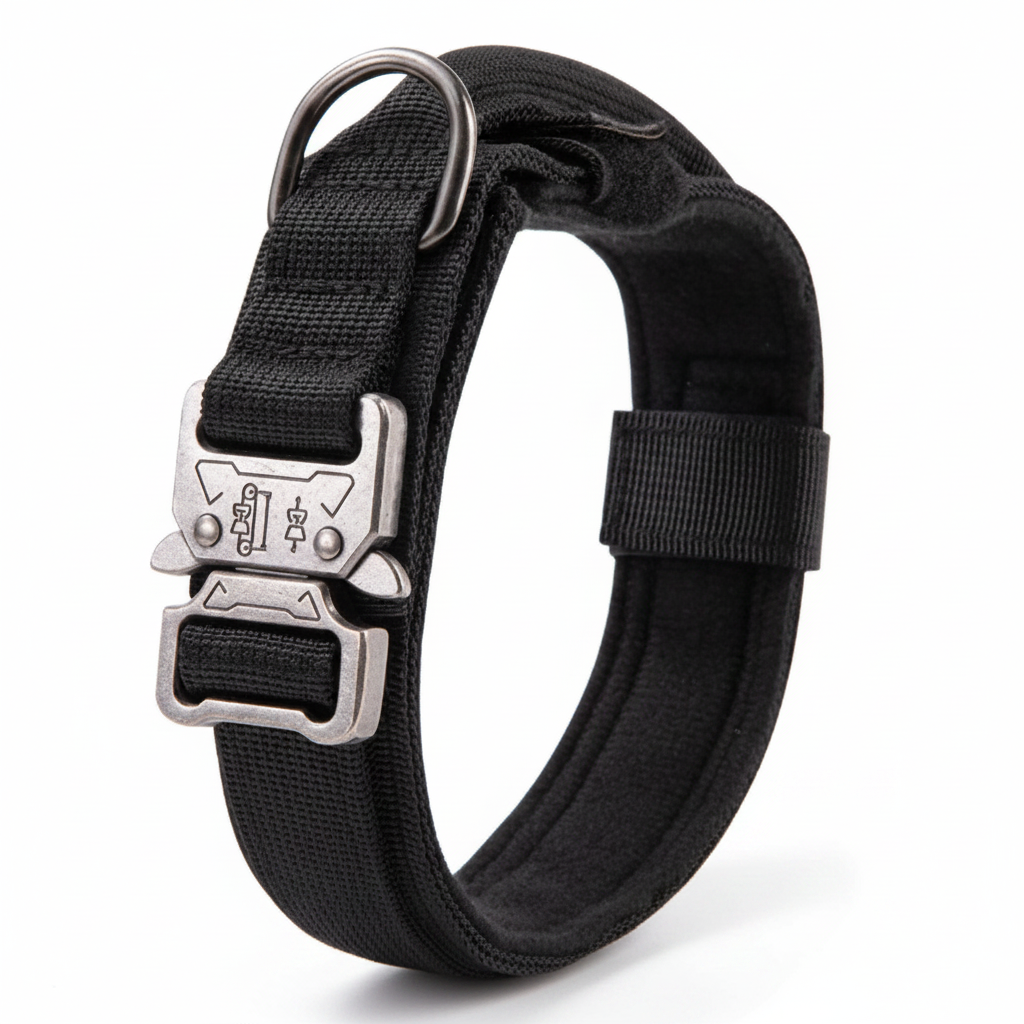 Collier pour chien réglable, ensemble tactique avec collier de contrôle rembourré en nylon pour le dressage et les promenades | Sulvida