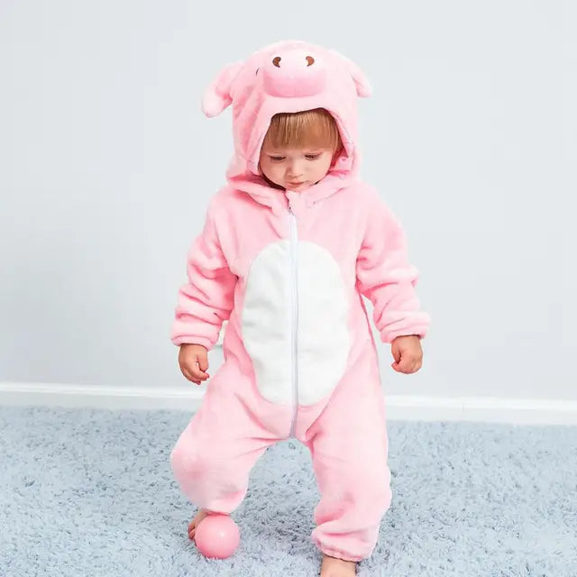Baby Onesie met Dierencapuchon – Zachte Romper voor Kinderen – Katoen Polyester – Rits Eendelig Speelpak | Sulvida