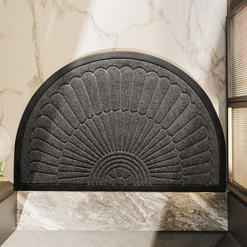 Halfronde Deurmat Antislip Rubber Entreemat Vuil- en Vochtwerend voor Binnen en Buiten 50x80 cm 60x90 cm | Sulvida